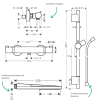 Pack mitigeur douche thermostatique HANSGROHE Ecostat Comfort + Barre Unica S Puro 65 cm + flexible + Pommeau Pulsify E | Batine