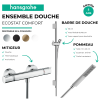 Pack mitigeur douche thermostatique HANSGROHE Ecostat Comfort + Barre Unica S Puro 65 cm + flexible + Pommeau Pulsify E | Batine