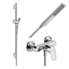Pack mitigeur douche mécanique HANSGROHE Logis + Barre Unica S Puro + flexible + Pommeau Pulsify E chromé