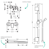 Pack mitigeur douche mécanique HANSGROHE Logis + Barre Unica S Puro + flexible + Pommeau Pulsify E chromé 71600000_28632000_2432
