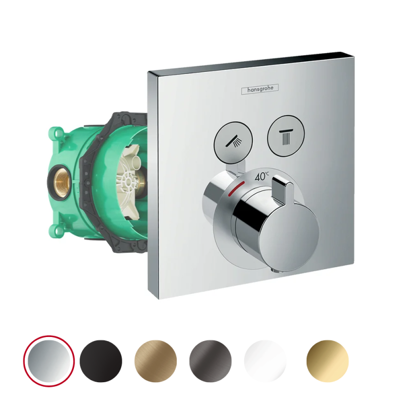 Façade pour mitigeur thermostatique encastré HANSGROHE ShowerSelect avec 2 fonctions