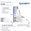 Pack WC suspendu sans bride DURAVIT D-code + bâti support SIAMP + plaque