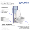 Pack WC suspendu sans bride DURAVIT Me by Starck + bâti support SIAMP + plaque