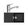 Evier 1 bac 980 HANSGROHE S52 synthèse noir + robinet de cuisine HANSGROHE Logis M31 120 chromé