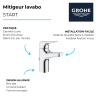 AVANTAGES Mitigeur lavabo GROHE Quickfix Start Flow taille S
