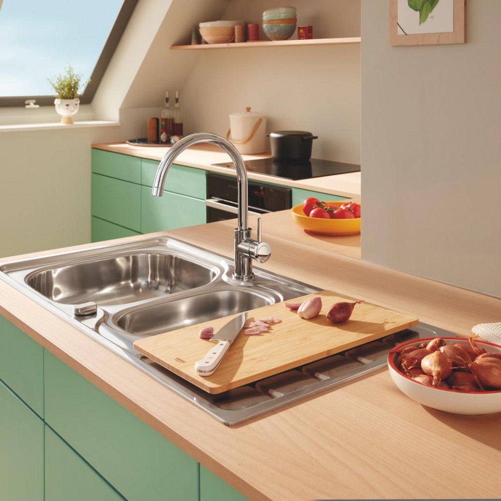 Robinet de cuisine GROHE Quickfix Start Classic chromé au soleil 