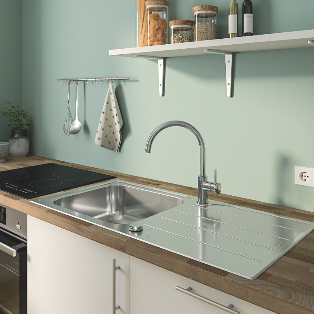 lumière naturelle + Robinet de cuisine GROHE Quickfix Start Classic chromé