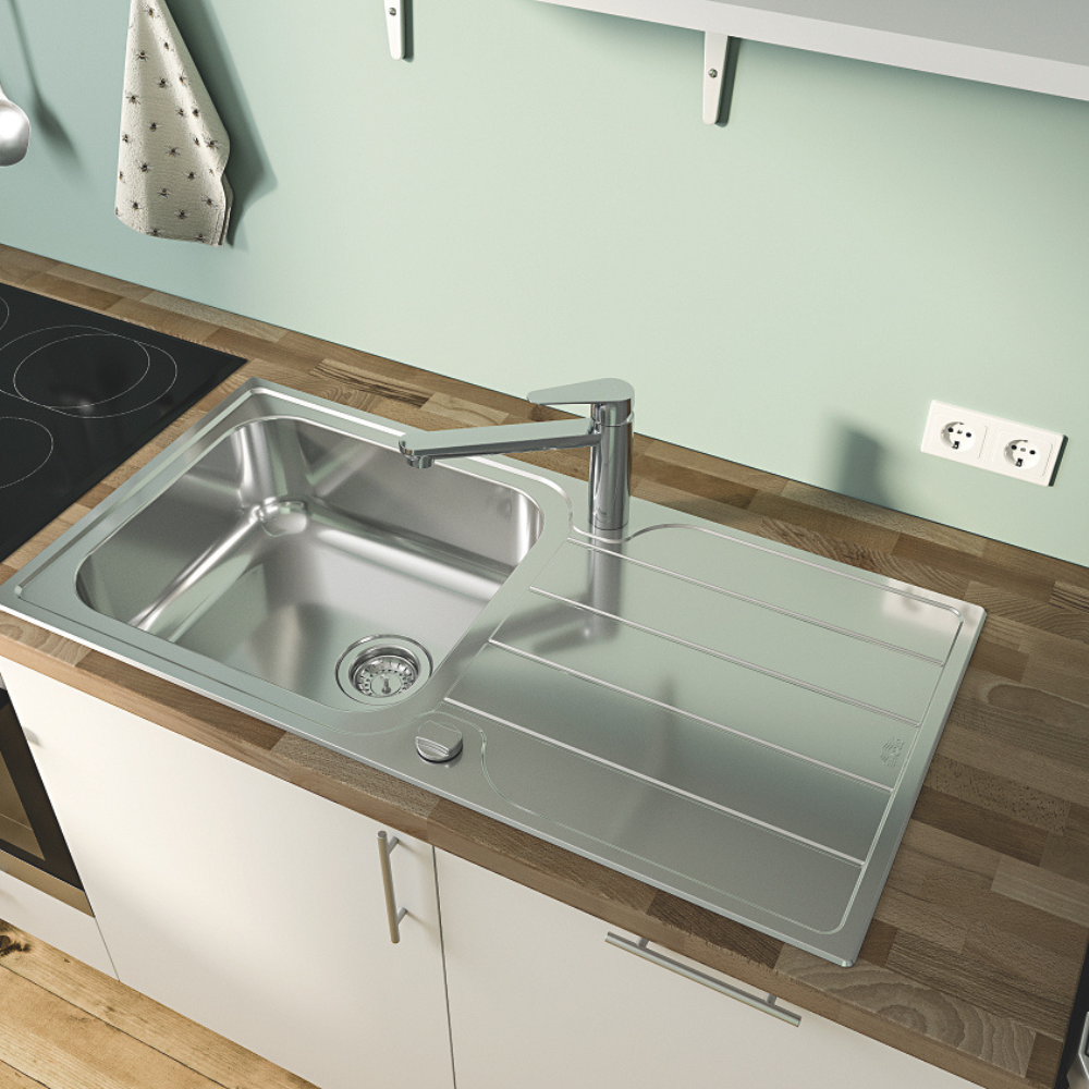 Robinet de cuisine bec médium GROHE Quickfix Start Curve chromé vu du dessus