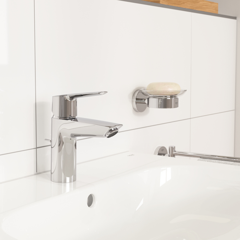 zoom profil Mitigeur lavabo GROHE Quickfix Start 2021 avec tirette et vidage chromé taille S
