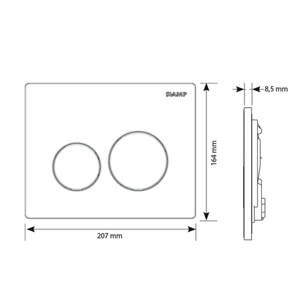 Bati support SIAMP Ingenio Premium quieto + plaque de commande | Batinea