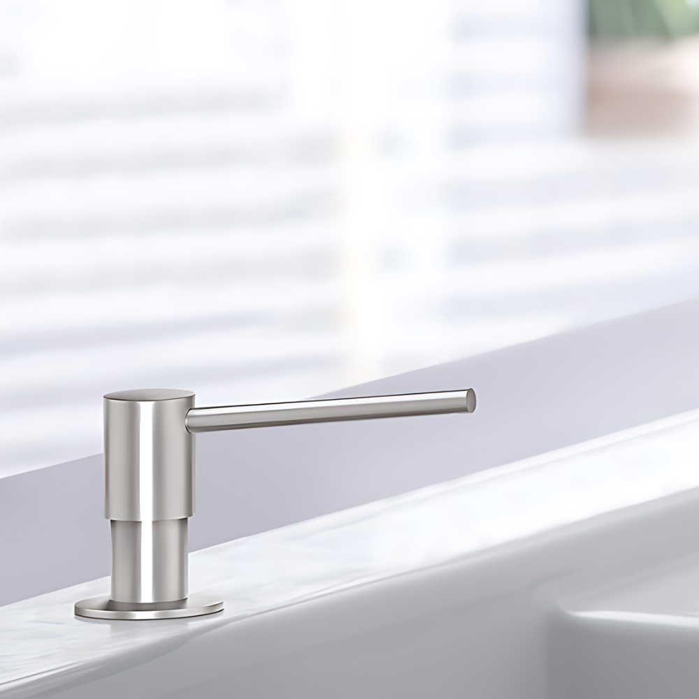 Ambiance du Distributeur de savon évier cuisine VILLEROY & BOCH Acier inoxydable massif