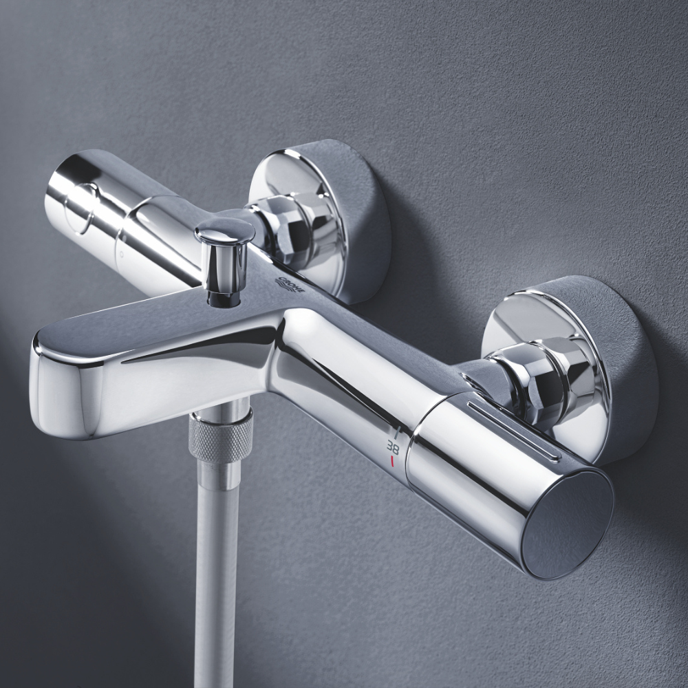 zoom mitigeur thermostatique mural pour baignoire Precision Get GROHE 