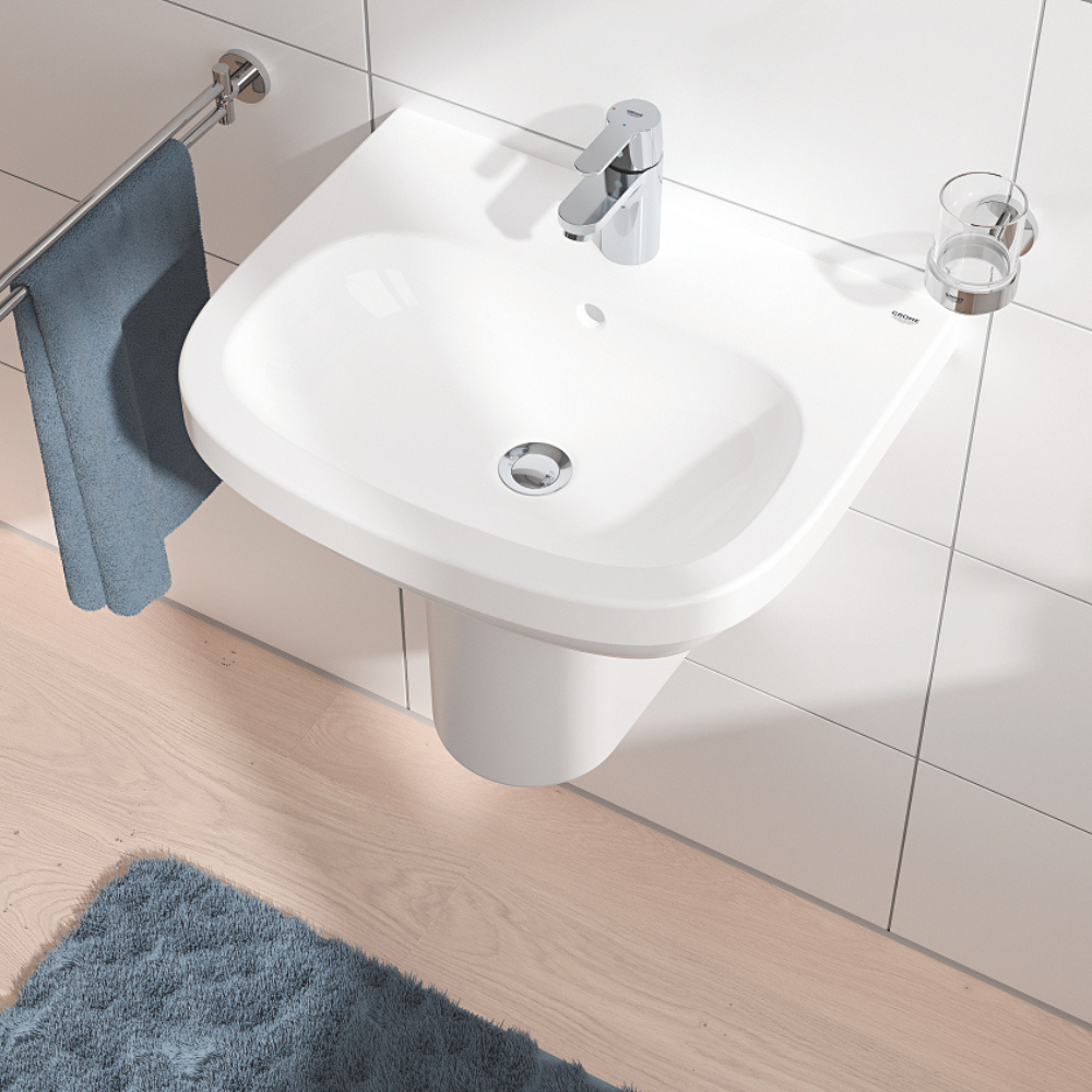 vu de haut mitigeurs lavabo Grohe Start 2021 taille S avec vidage chrome