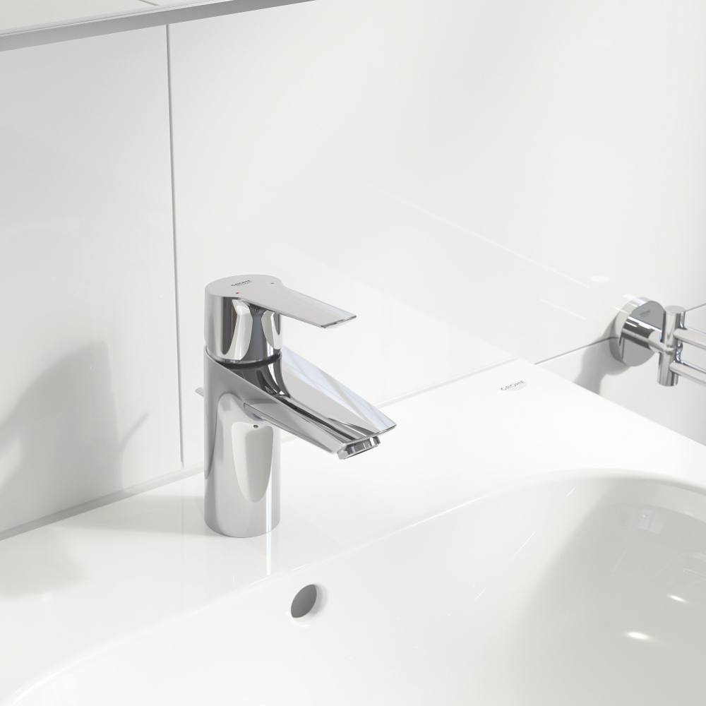 Lot de 2 mitigeurs de lavabo Grohe Start 2021 avec vidage chrome taille S | Batinea