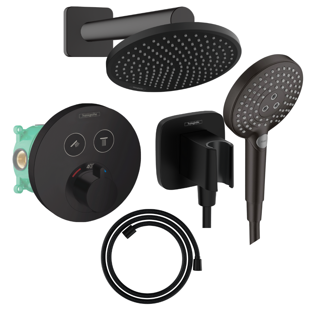 Colonne de douche encastrée thermostatique HANSGROHE ShowerSelect S Douche Vernis S Flexible Designflex Douchette Raindance S no