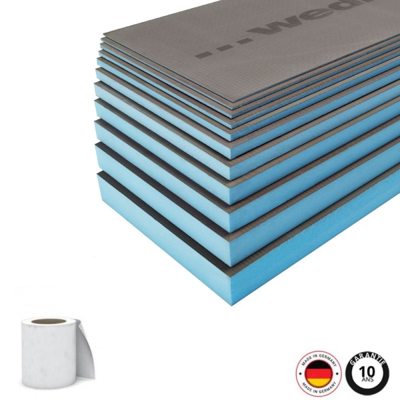 wedi panneaux, 2500x600x30mmwedi panneaux, 2500x600x30mm + wedi panneaux, 2500x600x30mm + wedi Tools bande d'étanchéité, 10mx120
