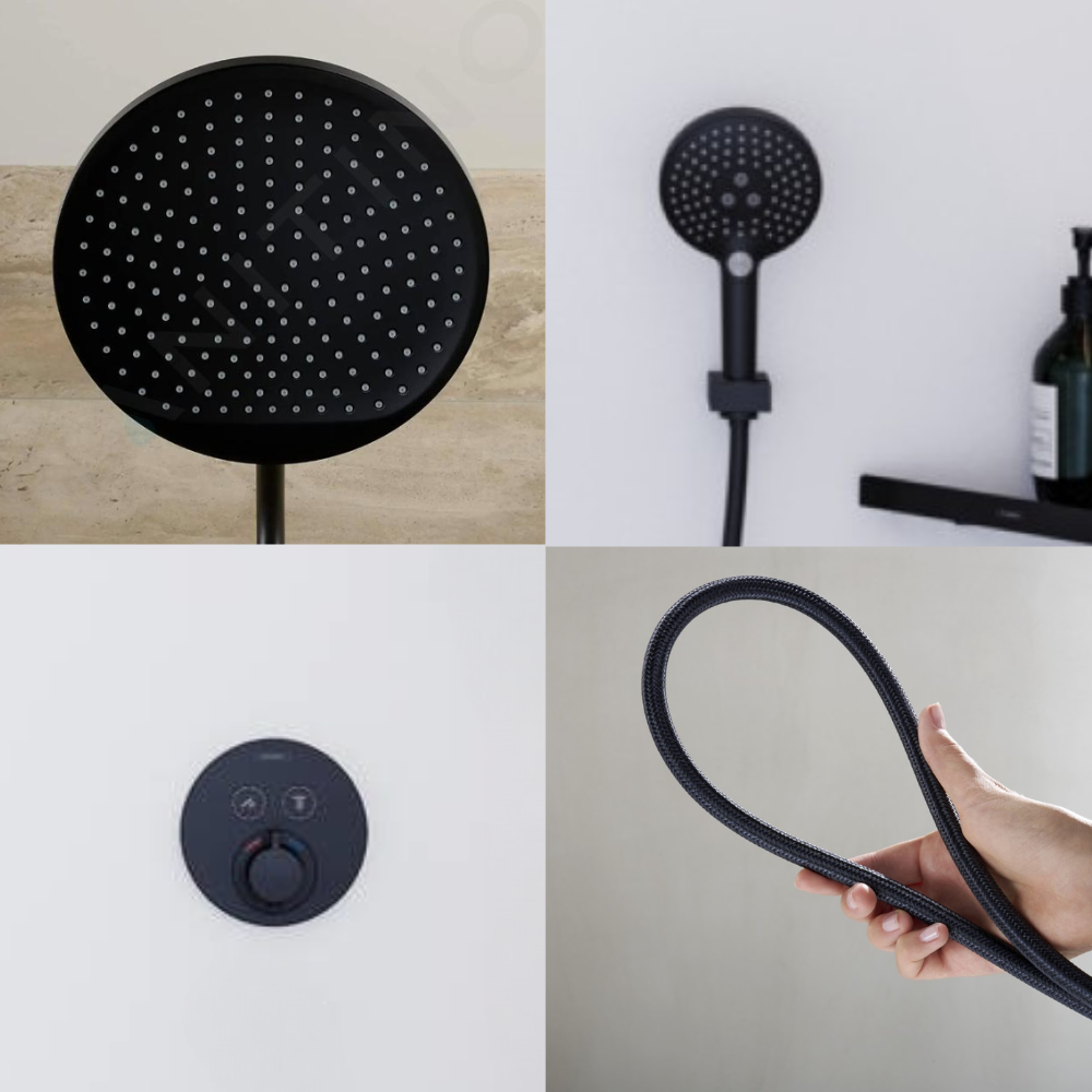 Ambiance Colonne de douche encastrée thermostatique HANSGROHE ShowerSelect S Douche Vernis S Flexible Designflex Douchette Raind