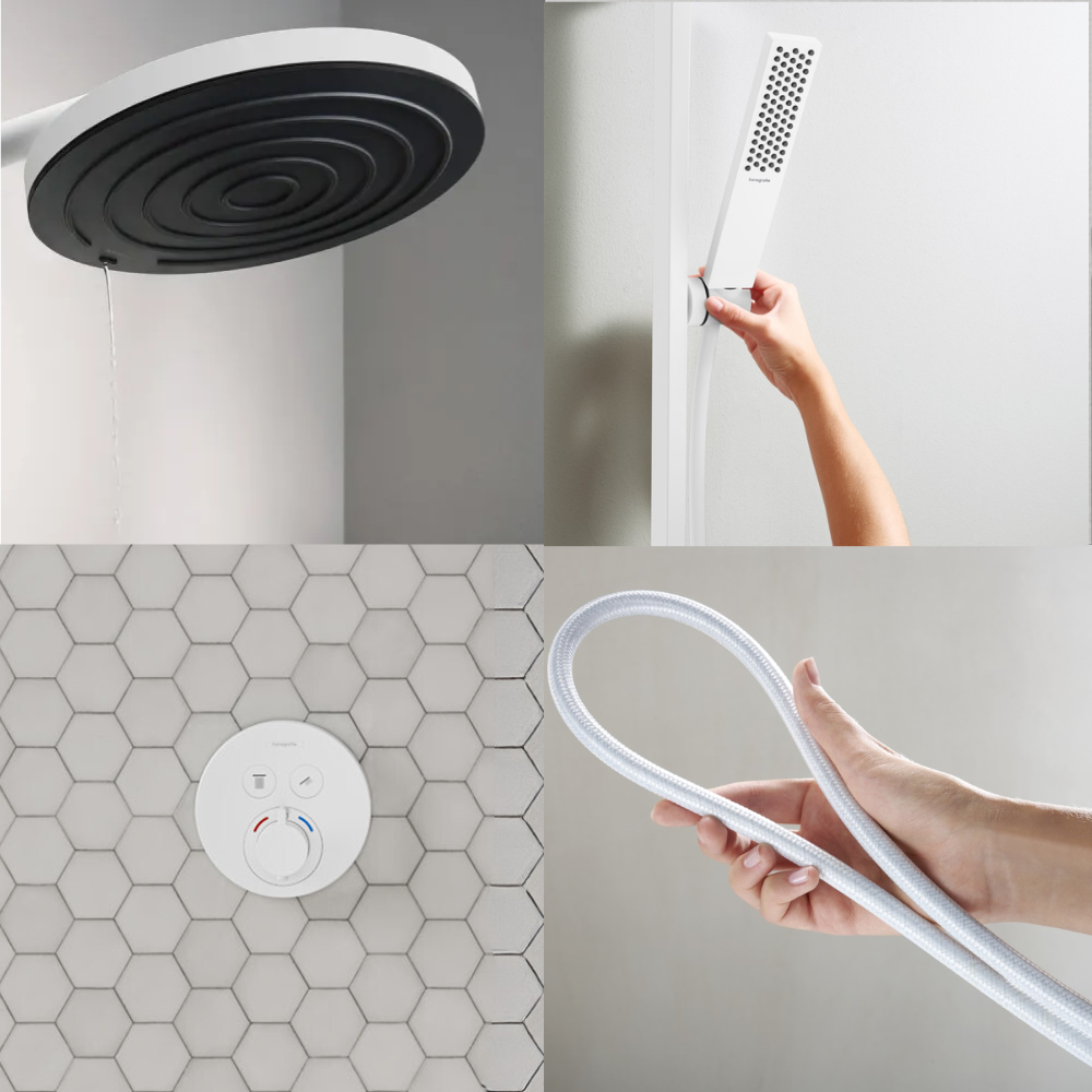 Ambiance Colonne de douche encastrée thermostatique HANSGROHE ShowerSelect S Douche Pulsify Flexible Designflex Douchette Pulsif