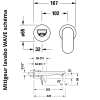 Mitigeur lavabo encastré DURAVIT Wave noir mat schéma 2