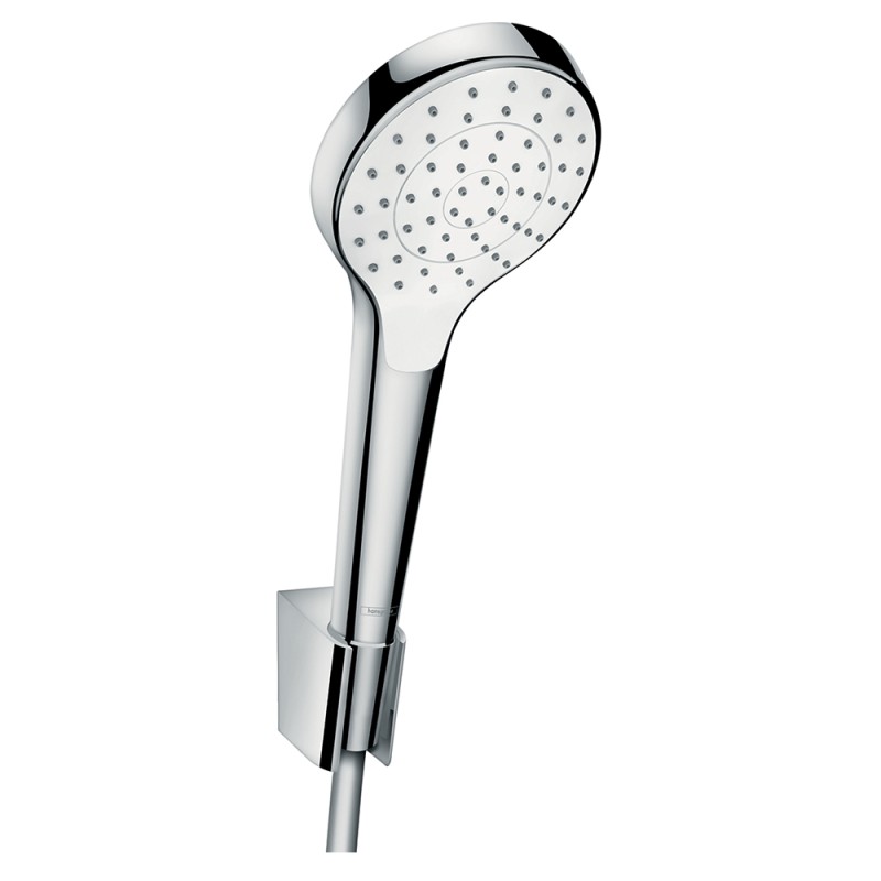 Ensemble support mural et douchette 1jet avec flexible de douche 125 cm blanc/chromé Hansgrohe Croma Select S 26420400 |Batinea