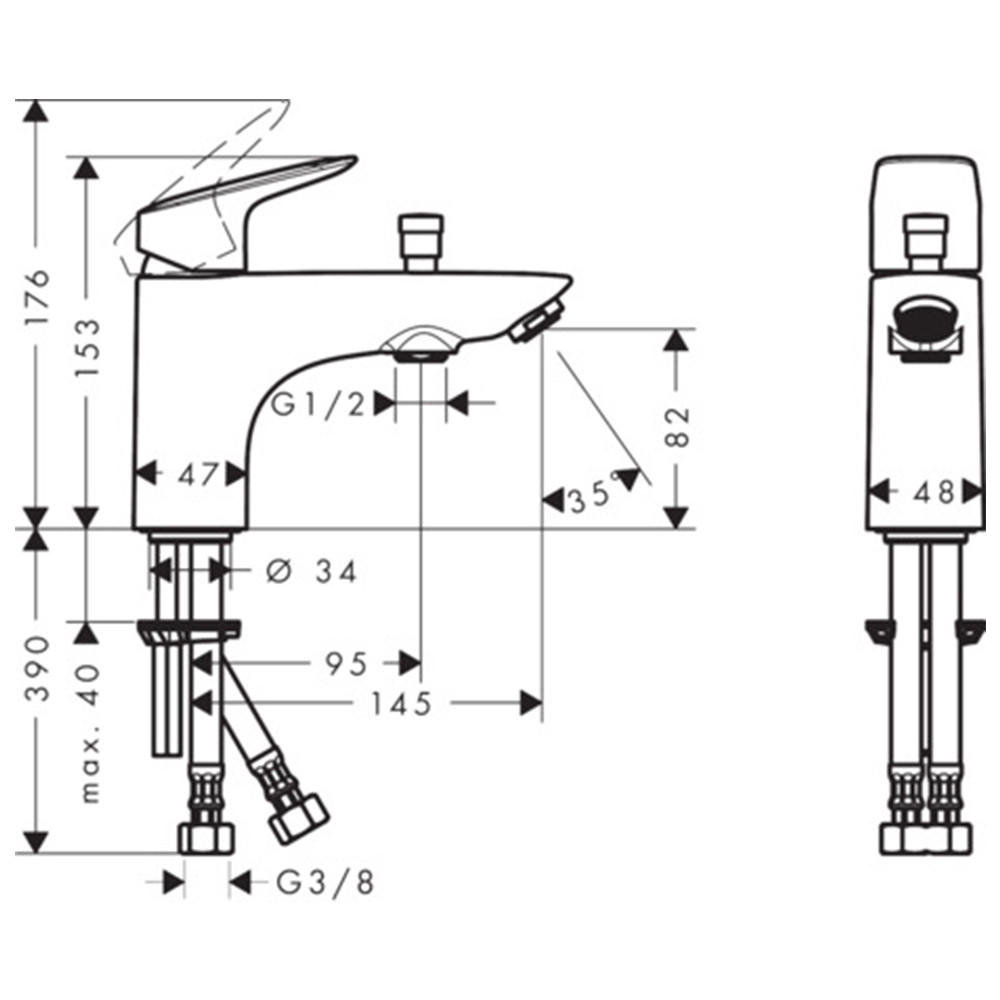 Mitigeur bain/douche monotrou chromé Hansgrohe 71312000 | Batinea