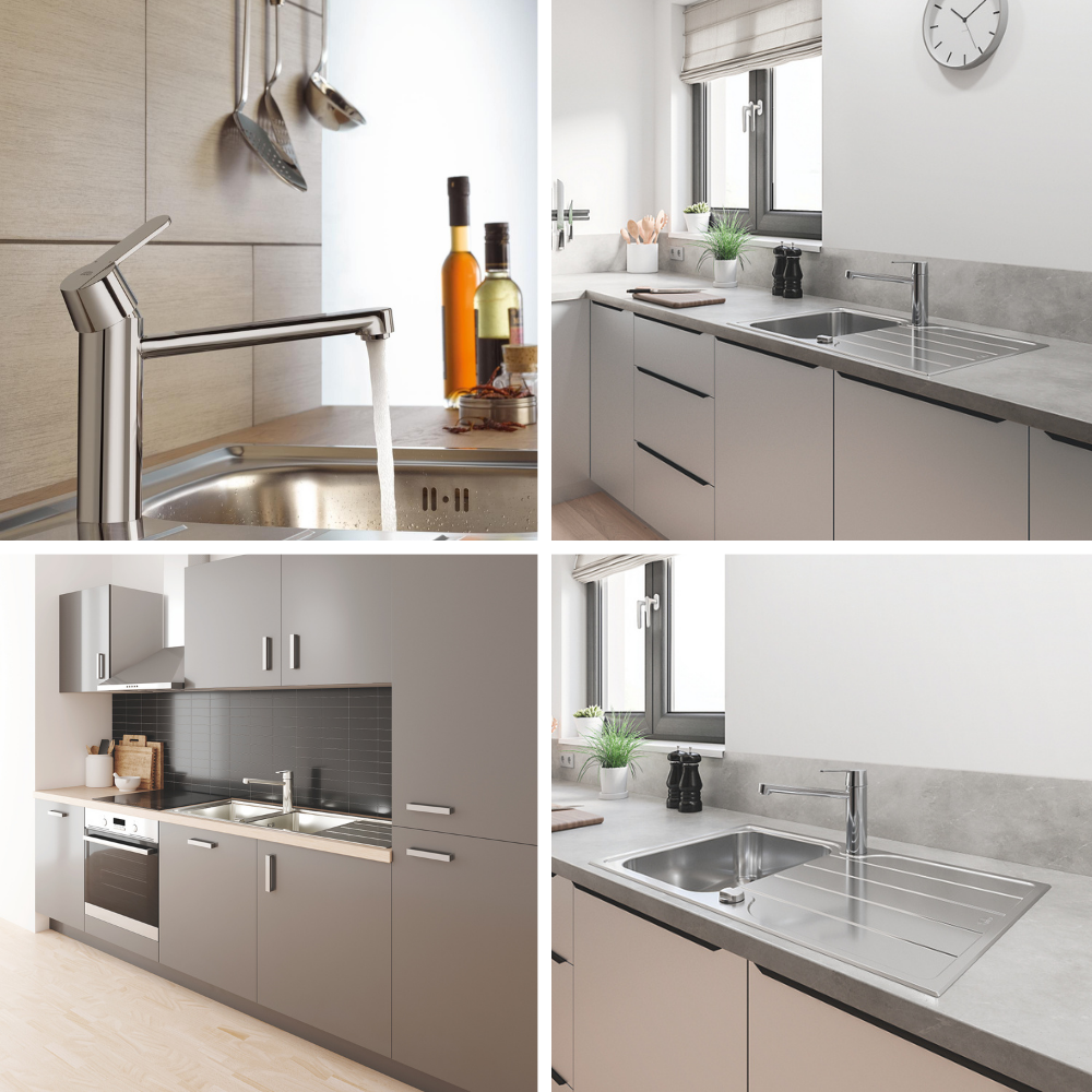 Robinet de cuisine GROHE Get chromé | Batinea