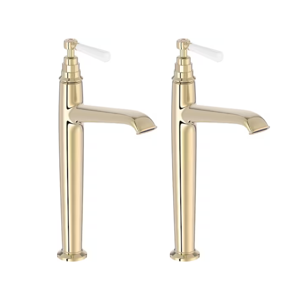 Lot de 2 mitigeurs lavabo haut JACOB DELAFON Cléo 1889 or beige