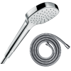 Pommeau de douche HANSGROHE Croma Select E EcoSmart blanc/chromé + flexible de douche 1