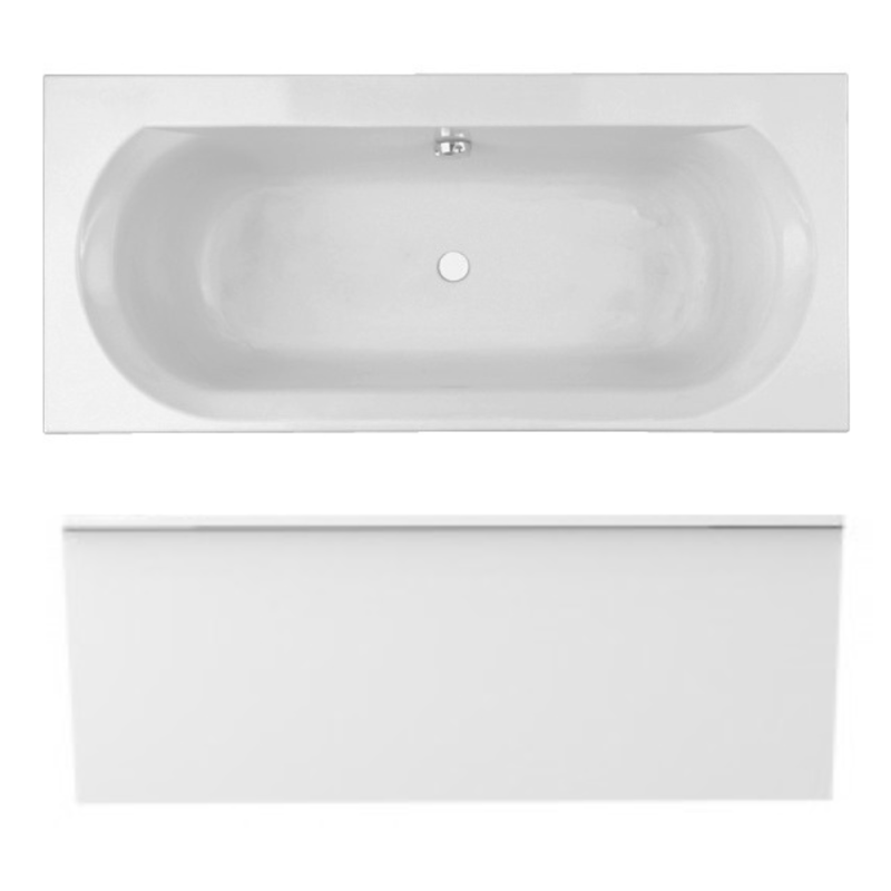 Pack baignoire droite 180 x 80 JACOB DELAFON Elise + tablier en niche + vidage