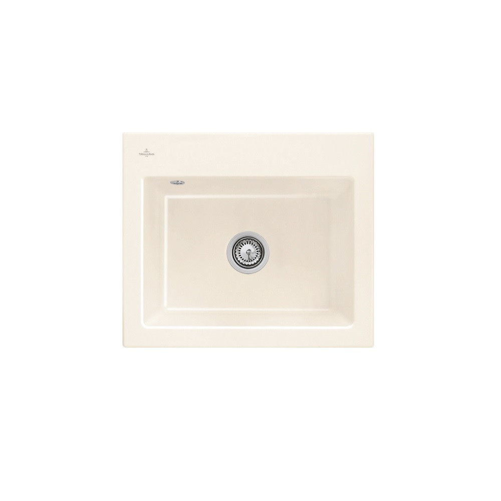 Evier VILLEROY ET BOCH Subway 60 S 60 x 51cm sans egouttoir Creme CeramicPlus