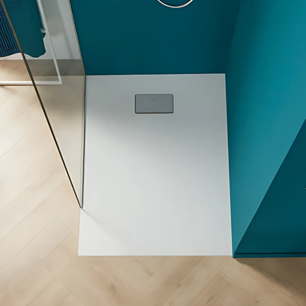 Receveur VILLEROY ET BOCH Le Valence zéro ressaut céramique avec cache-bonde | Batinea