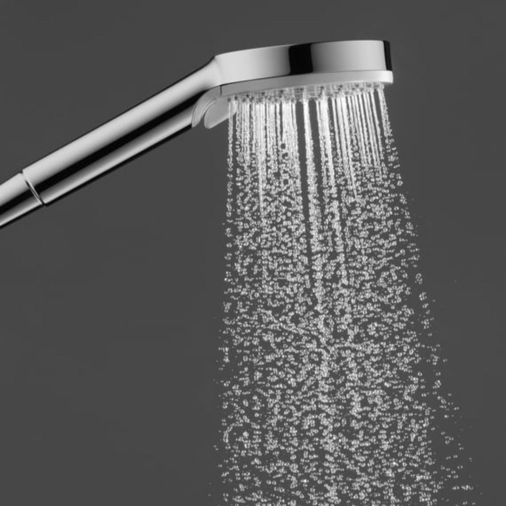 Ambiance pommeau de douche HANSGROHE Vernis Blend 100 support et flexible 160 cm chromé