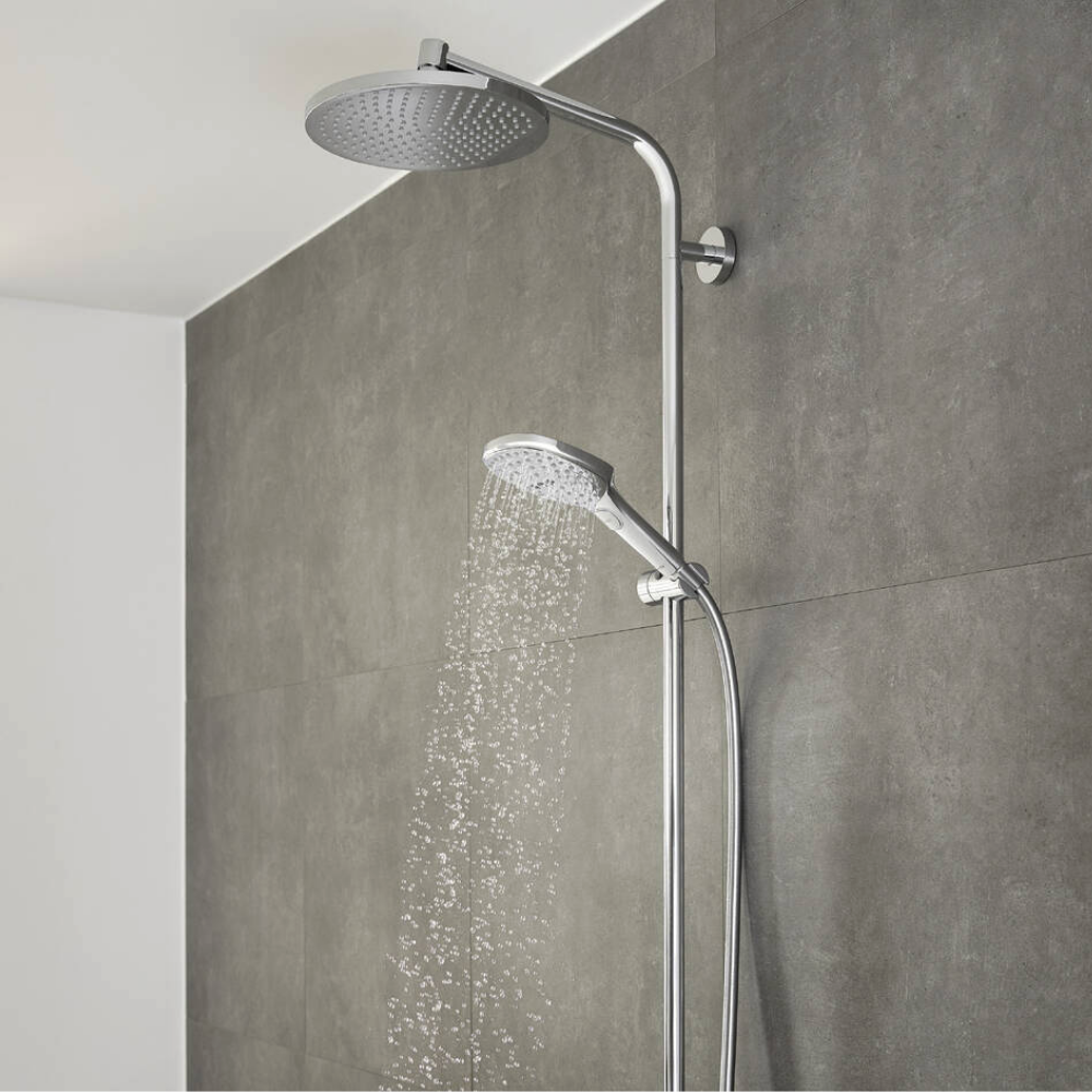 Ambiance du pommeau de douche HANSGROHE Raindance Select E EcoSmart 120 3 jets chromé