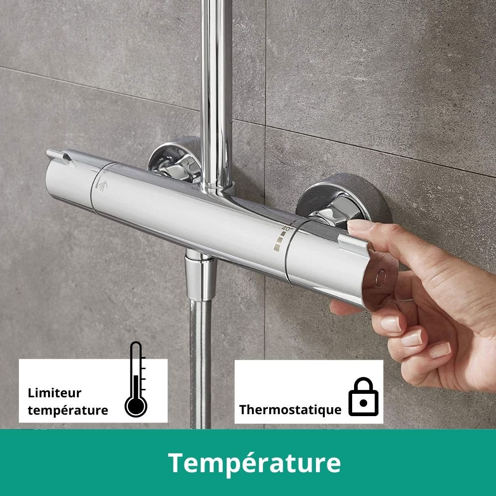 Colonne de douche thermostatique HANSGROHE Raindance S 240 avantage 2