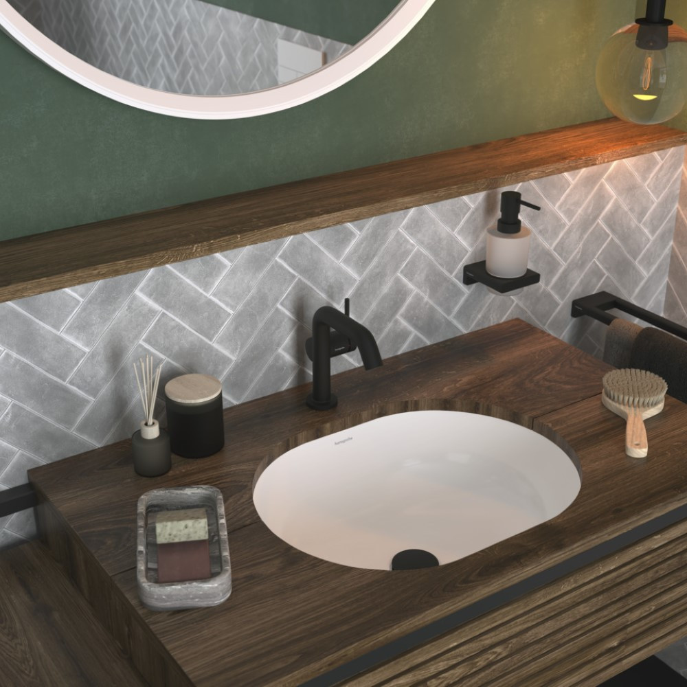 Ambiance bonde lavabo à écoulement libre HANSGROHE noir mat