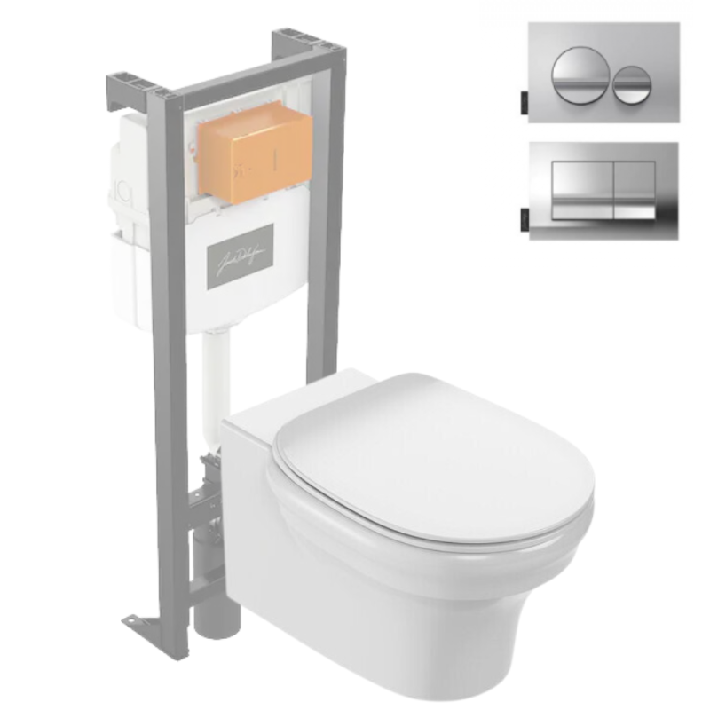 WC suspendu sans bride JACOB DELAFON Cléo 1889 +  abattant extra-plat