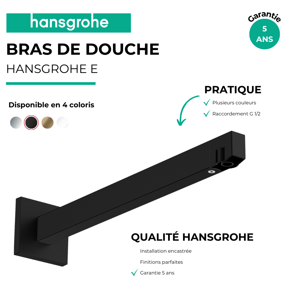 Avantages Bras de douche HANSGROHE E 39 cm Noir mat