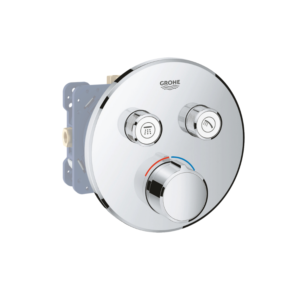 Façade robinet encastré thermostatique 2 sorties GROHE Grohtherm + corps 