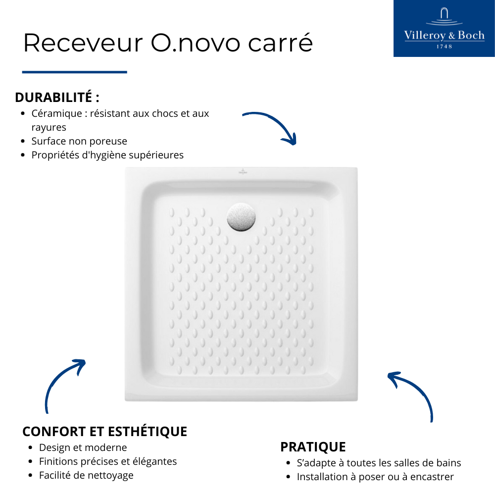 Receveur VILLEROY ET BOCH O Novo ceramique  | Batinea