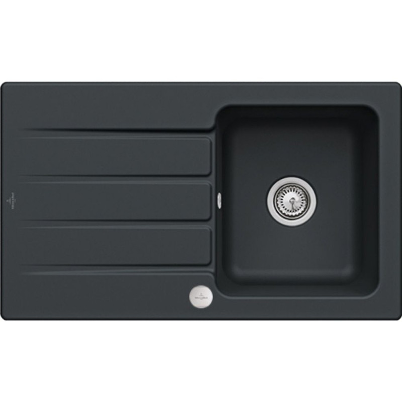 Evier VILLEROY ET BOCH Architectura 50 86 x 51 cm Pure Black - Vidage automatique inclus