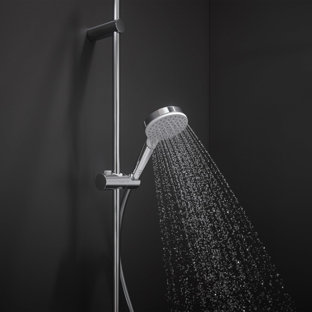 Ambiance Mitigeur douche thermostatique HANSGROHE Ecostat Select EcoSmart chromé + pack pommeau de douche Croma 2 jets + flexibl