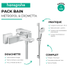 Avantages Mitigeur baignoire mécanique HANSGROHE Metropol chromé + pack pommeau de douche Croma 2 jets + flexible + barre
