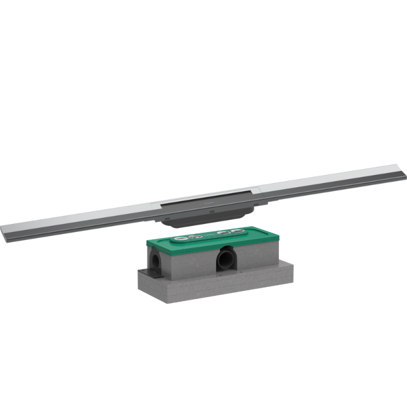 Caniveau de douche HANSGROHE RainDrain Flex chromé découpable 90 cm + corps encastré