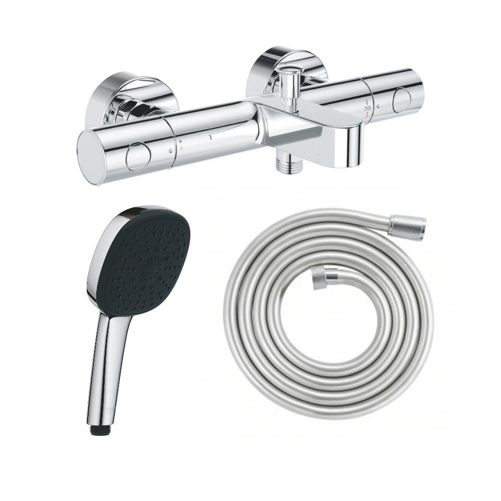 Mitigeur bain douche GROHE Precision Get avec douchette 3jets Vitalio Comfort 100 et flexible 175 cm | Batinea