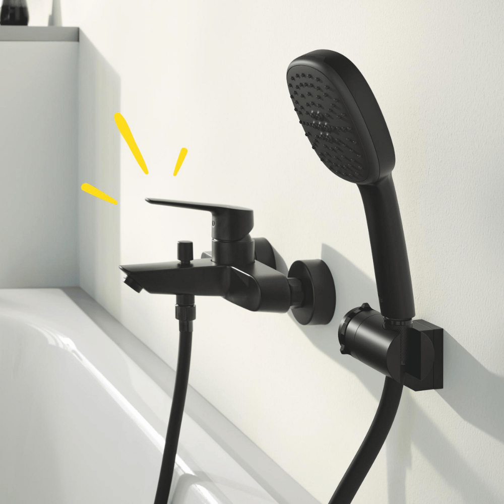 Mitigeur baignoire mécanique GROHE Start noir avec douchette