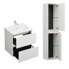 Pack meuble de salle de bain simple vasque BURGBAD Joline + colonne blanc ouvert 60 cm