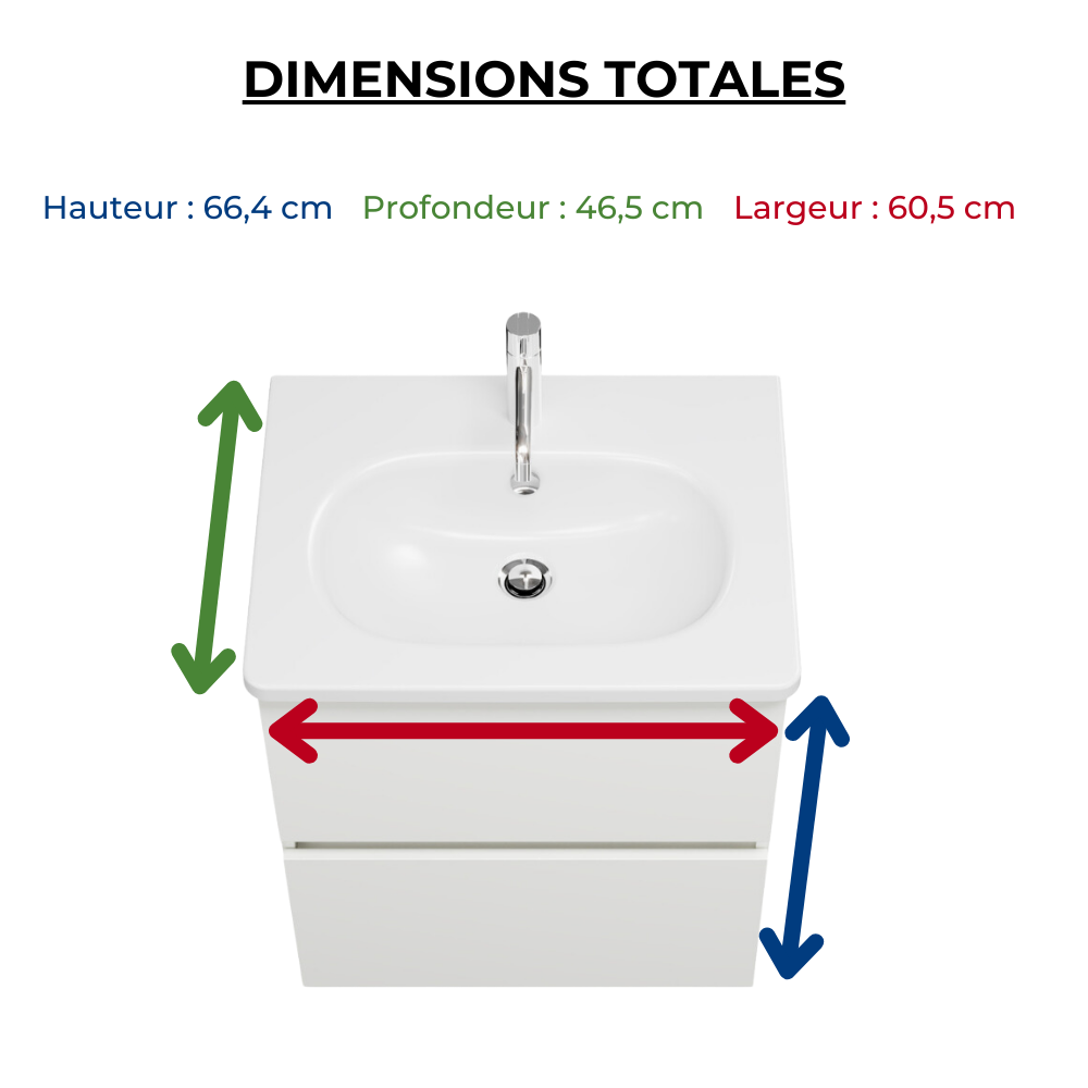 Pack meuble de salle de bain simple vasque BURGBAD Joline + colonne salle de bain