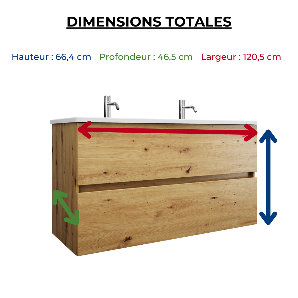 Pack meuble de salle de bain double vasque BURGBAD Joline + colonne