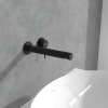 Ambiance Mitigeur lavabo mural Villeroy et Boch Loop & Friends sans vidage Matt Black + Corps encastrable