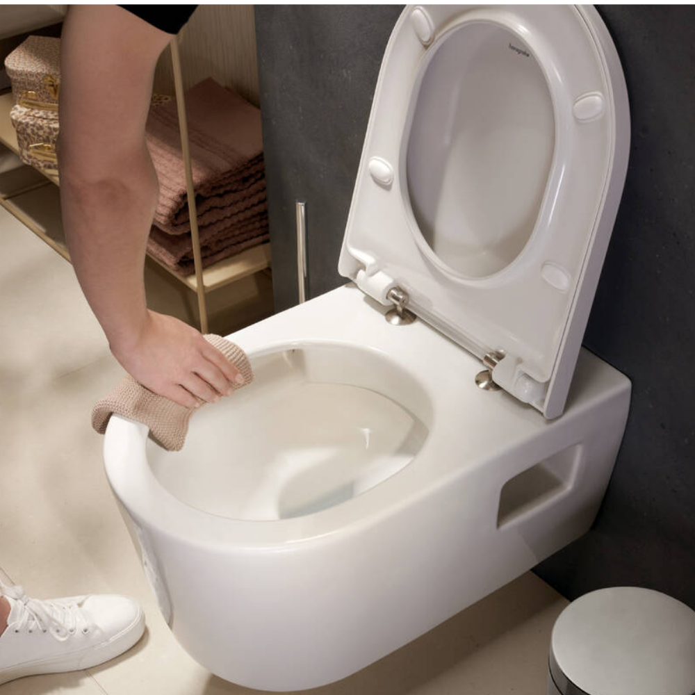 Démonstration nettoyage bride du WC suspendu HANSGROHE EluPura Original S